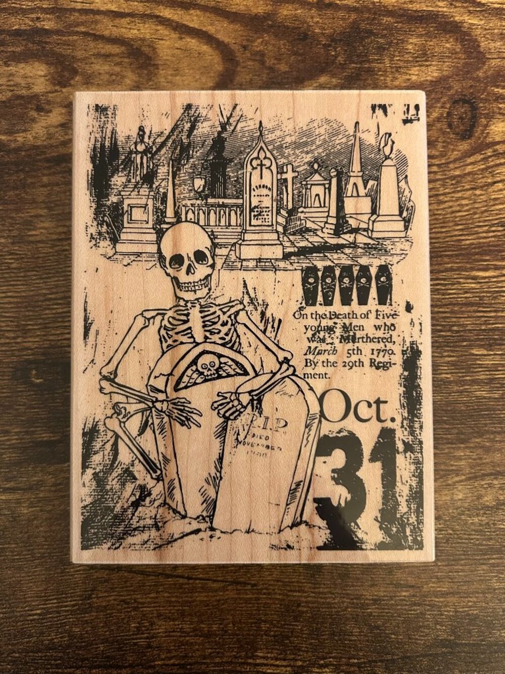 Vintage Halloween Wooden Rubber Stamp | Stampendous R215 Cemetery